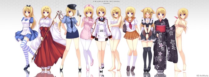 animal_ears_blonde_hair_caidychen_catgirl_charlotte_dunois_cosplay_infinite_stratos_miko_nurse_seifuku_swimsuit_thighhighs