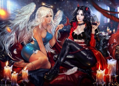 alexandra-cvetkova-art-devushki-angel-and-succubus-svechi-an