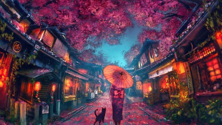 beautiful-anime-street-scenery-cherry-blossom-kimono-uhdpaper.com-4K-6.1621